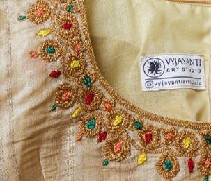 Saahana/Golden Cream raw silk