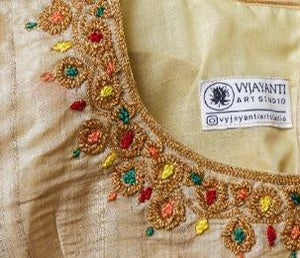 Saahana/Golden Cream raw silk