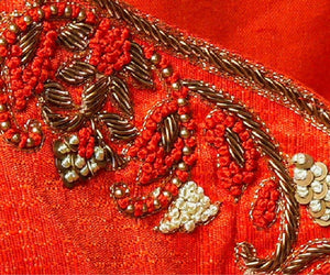 Saahana/Orange raw silk
